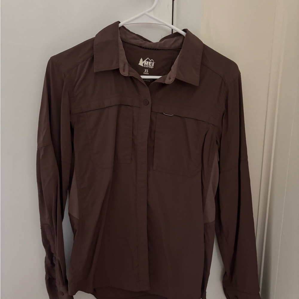 REI Women's Brown Button Down Shirt